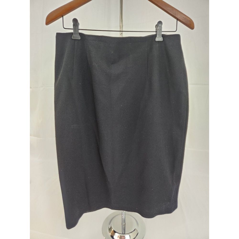 Jessica Hale Black 100% Wool Pencil Skirt Womens Size‎ 14 Tailored High Waist